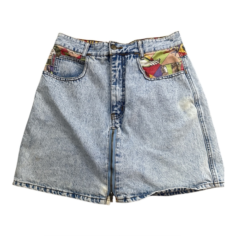 Vintage Get Used by Elie Denim Zip Up Rare Unique Shorts Skort | Vintage 10
